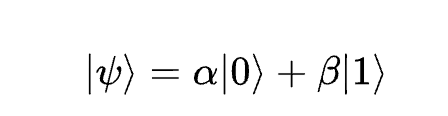 A qubit is represented as a linear combination of 0 and 1
